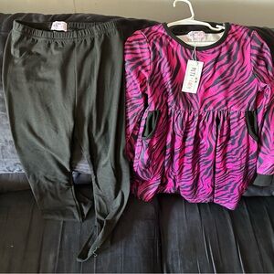 Pink Zebra Print Kids matching Set